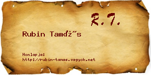 Rubin Tamás névjegykártya